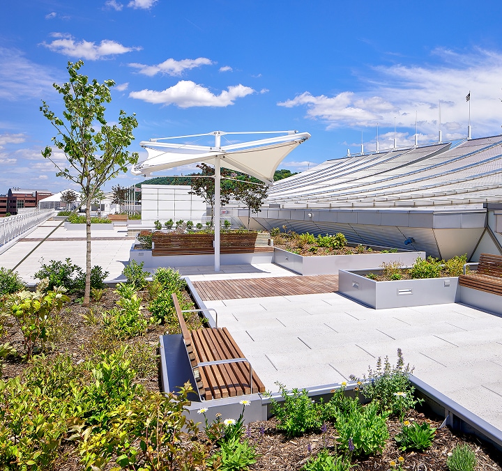 Vegetated roof and amenity space at David L Lawrence Convention Center