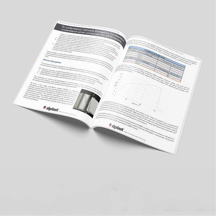 Siplast white paper detailing Paradiene 20/30 SBS-modified bitumen membrane formulation and performance.