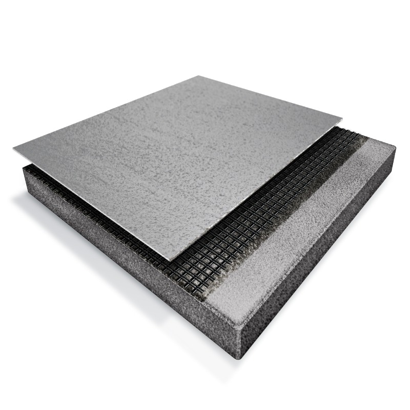 Layered components of Terapro 250 Resin and aggregate