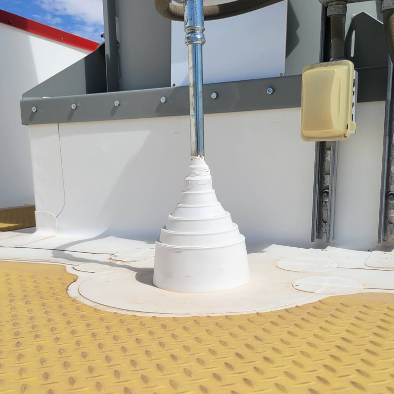 PVC flat roof materials used to make a watertight barrier