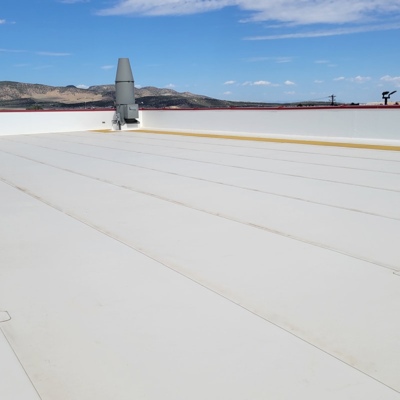 PVC membranes on a commercial flat roof