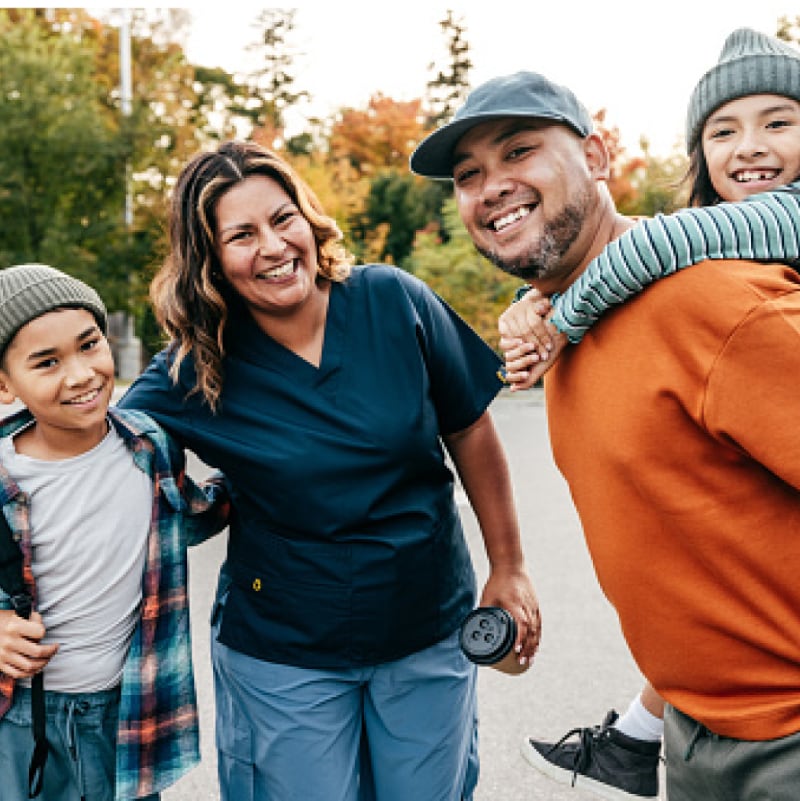 Happy family members