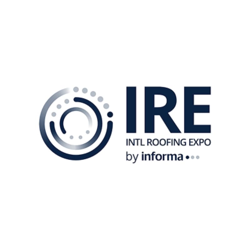 Official logo for the IRE (International Roofing Expo), North America's largest roofing and exteriors trade event.