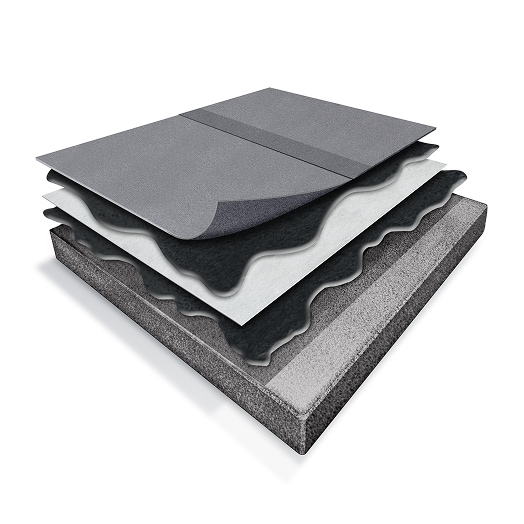 PA-750 waterproofing system assembly art which is compatible with paver assemblies.