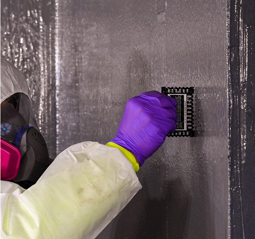 WALLcontrol STPE Liquid AWB thickness test