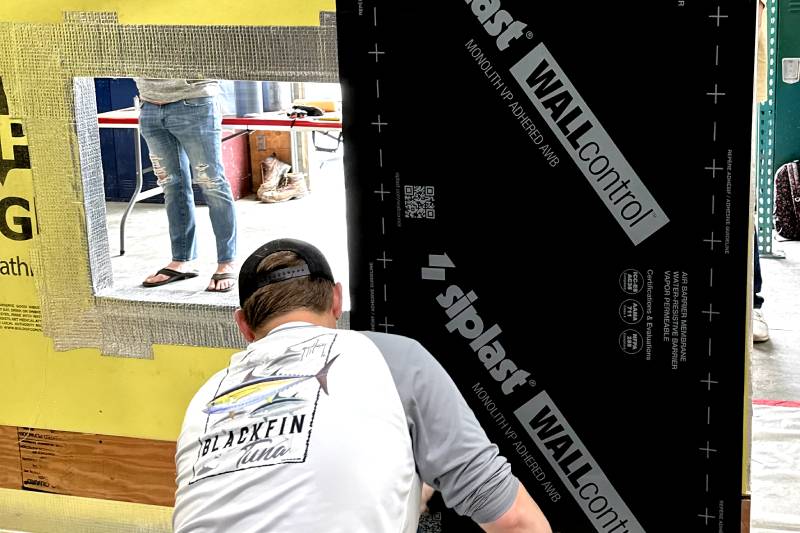 installation of WALLcontrol Monolith VP Adhered AWB