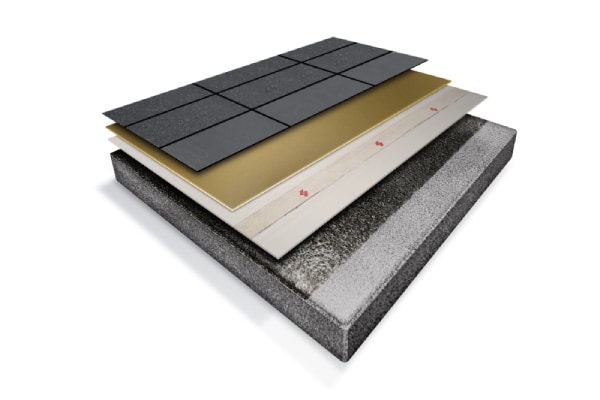 Layered components of a Siplast PMMA Waterproofing system