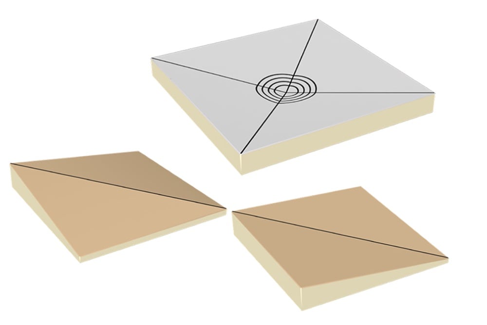 Factory pre-cut tapered polyiso roof insulation panels to minimize waste.