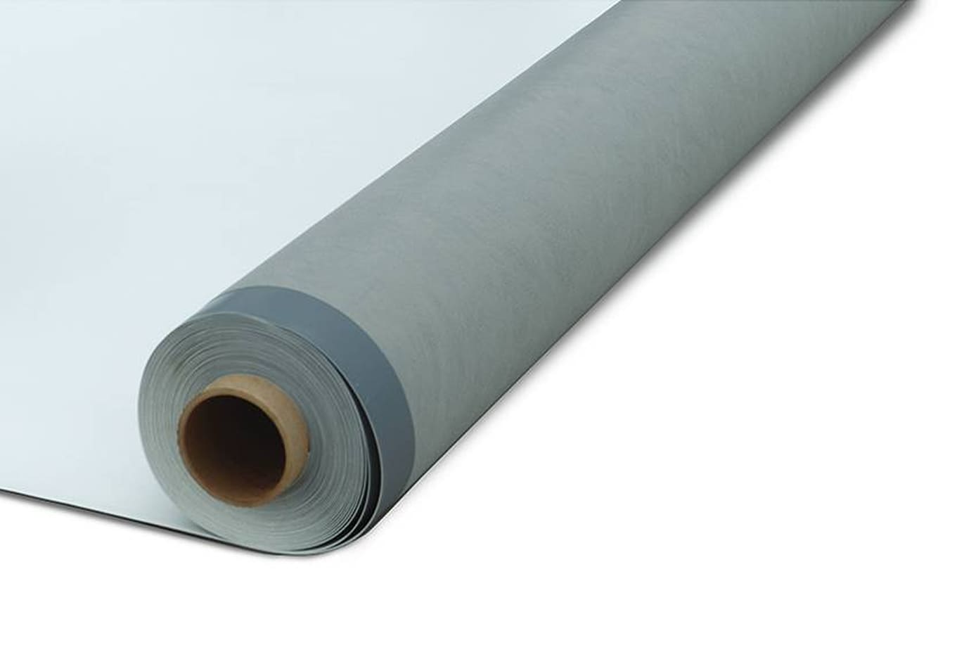 A large roll of Parasolo TPX, a gray TPO single-ply roofing membrane engineered by Siplast for superior heat-weldability and reflectivity.