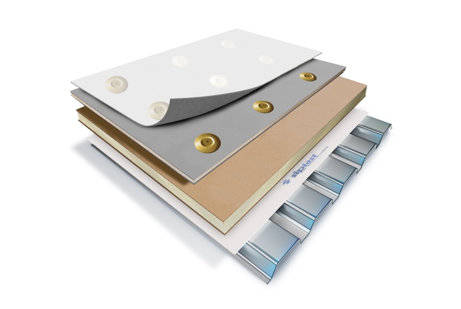 Siplast Paraslo TPX system layered components