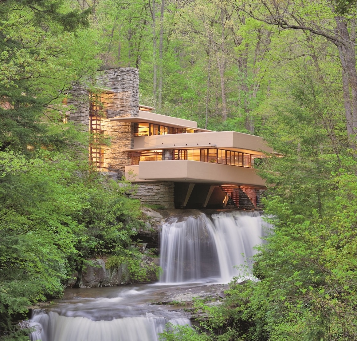 Classic view of Fallingwater home and museum in Mill Run.