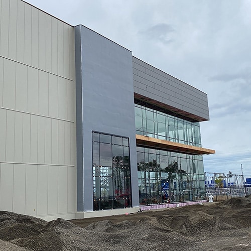 construction site of T5 data center in Oregon sided with WallControl