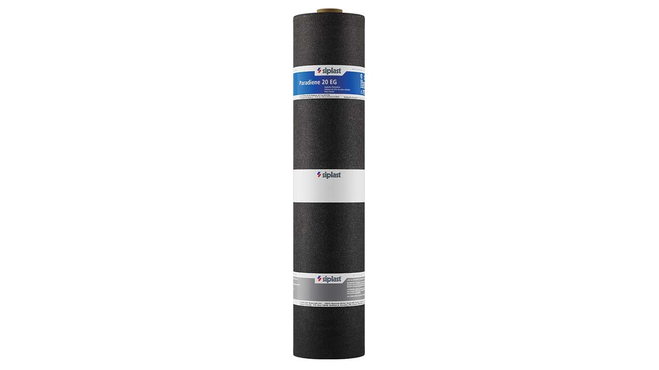 Siplast Paradiene 20 EG SBS-modified bitumen base sheet product specifications and application methods overview.