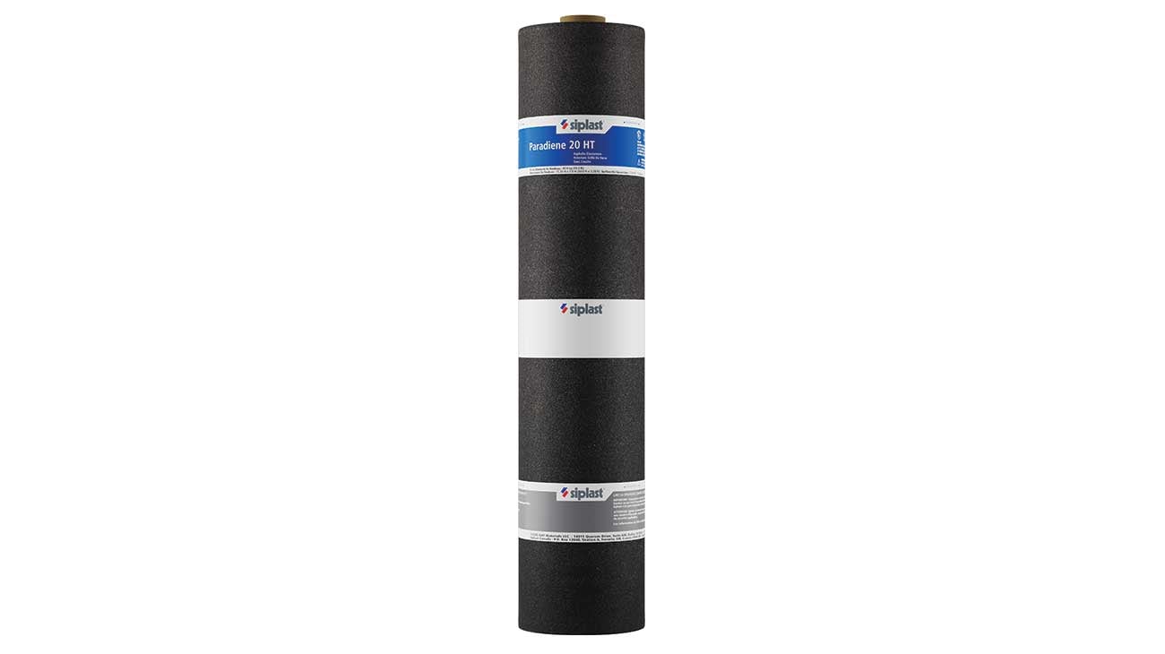 Siplast Paradiene 20 HT SBS-modified bitumen base sheet product specifications and application methods overview.