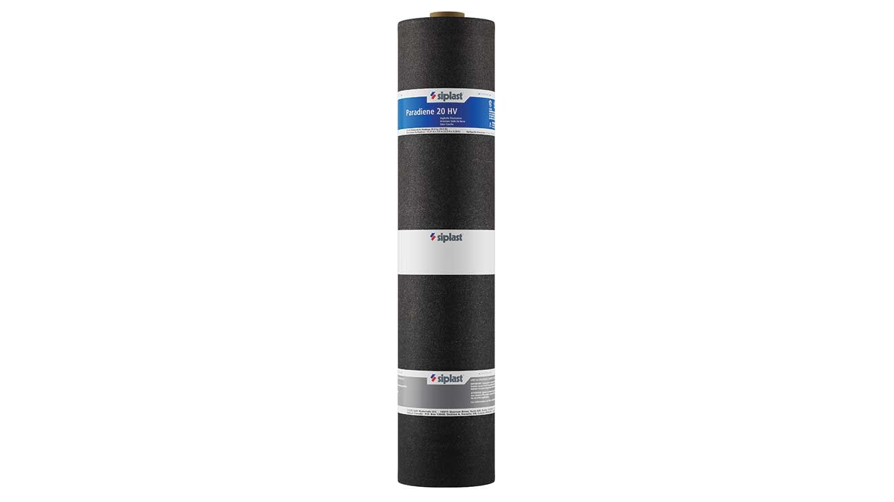 Siplast Paradiene 20 HV SBS-modified bitumen base sheet product specifications and application methods overview.