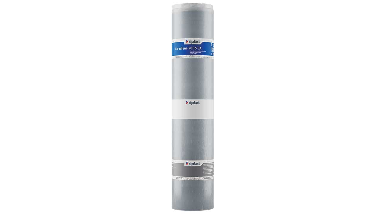 Siplast Paradiene 20 TS SA SBS-modified bitumen base sheet product specifications and application methods overview.
