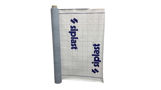 Roll of Siplast WALLcontrol SA 40 VR, a self-adhered vapor impermeable air and water barrier.