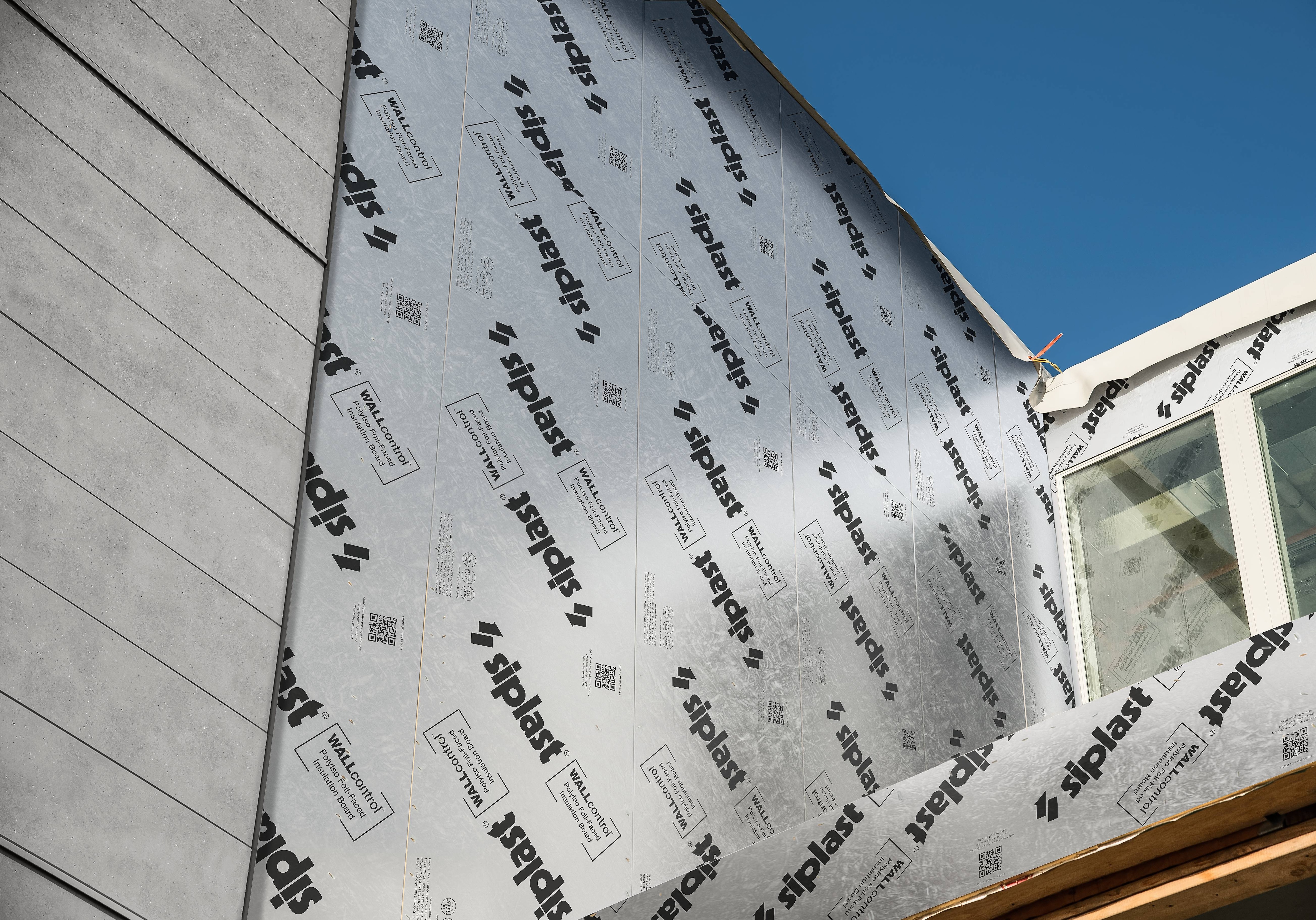 WALLcontrol Polyiso Foil-Faced Insulation installed