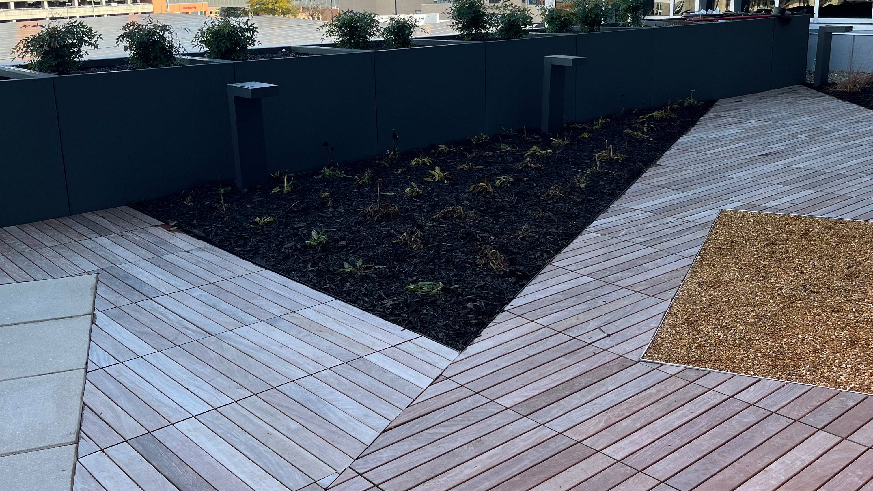 wood tiles on amenity spaces
