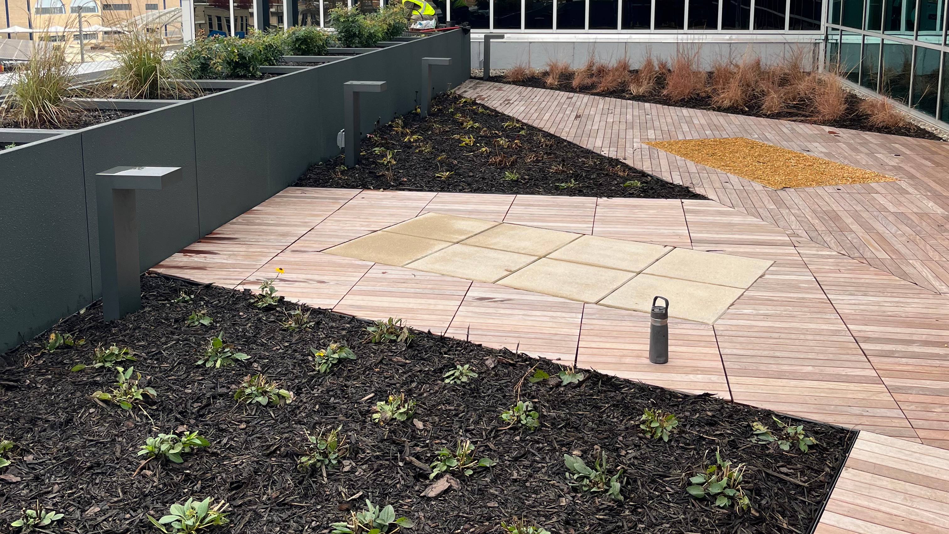 wood tiles on amenity spaces