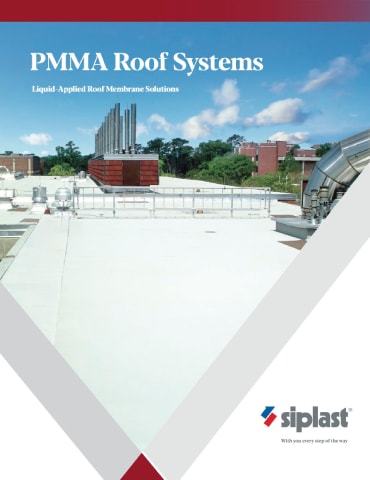 Document cover of PMMA Roof Systems brochure.