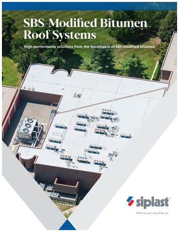 Cover image of the SBS-Modified Bitumen Roof Systems brochure.