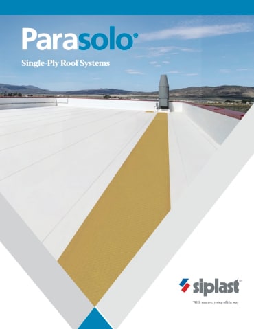 Document cover of the Parasolo Single-Ply Roof Systems brochure.