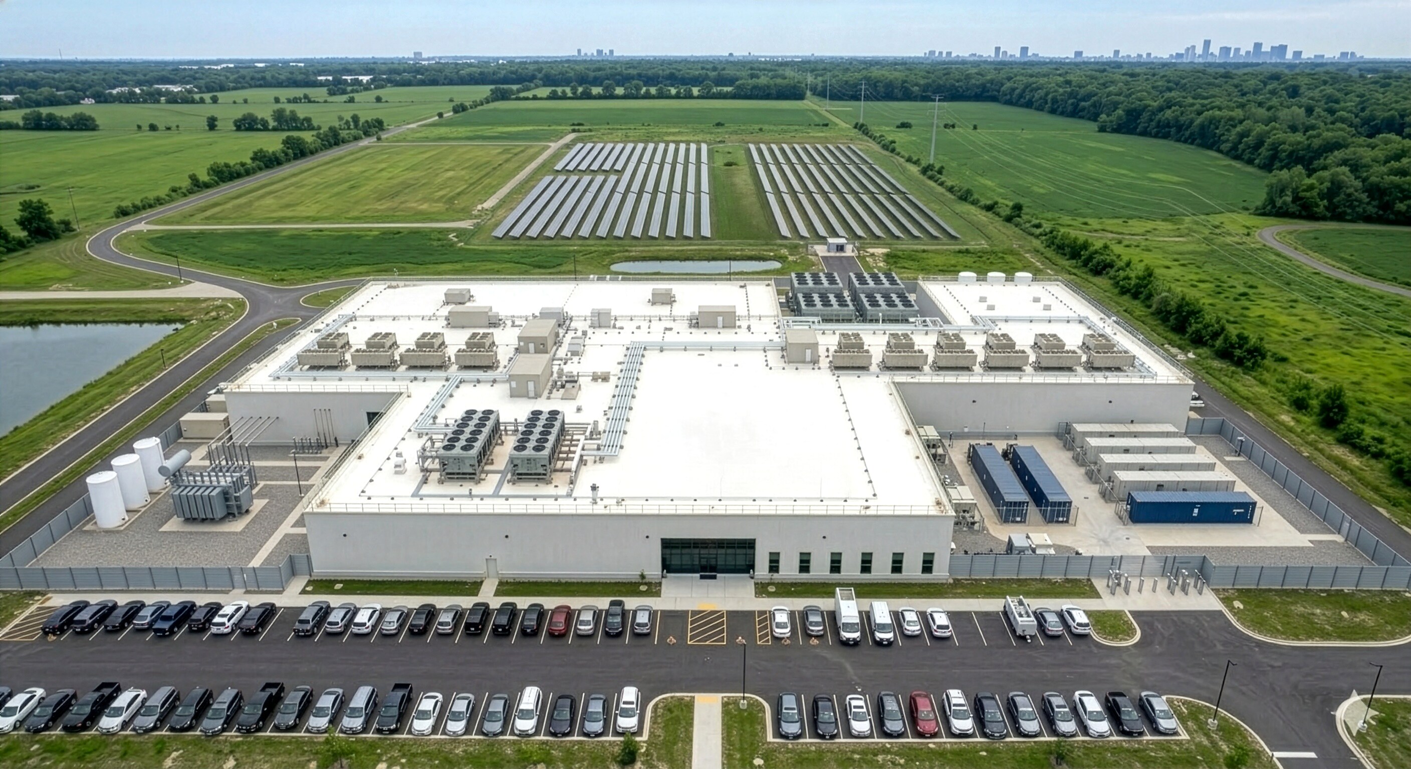 Large data center facility protected by Siplast mission critical roofing and enclosure solutions.