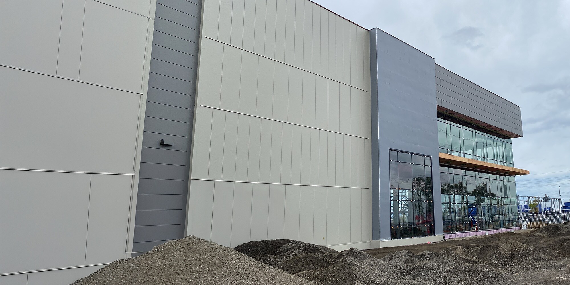 construction site of T5 data center in Oregon sided with WallControl
