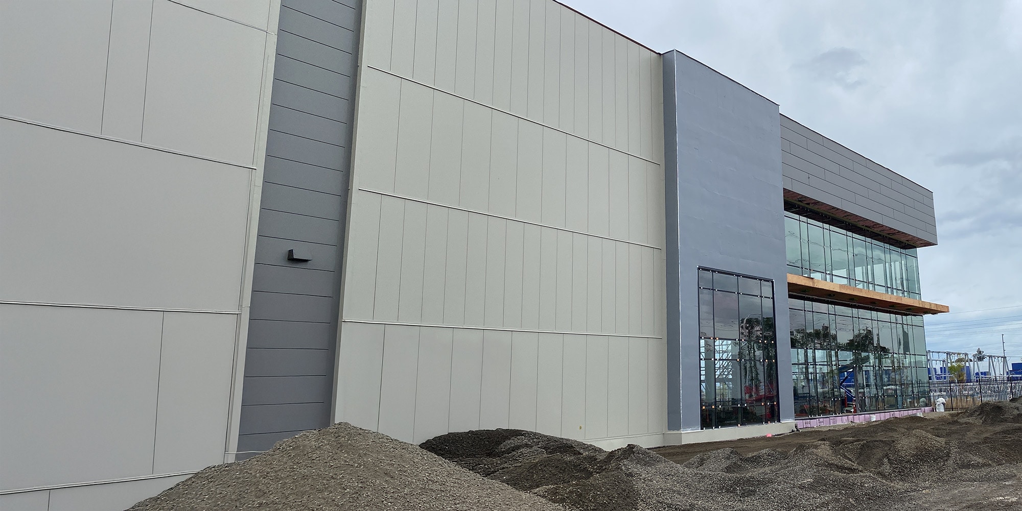 construction site of T5 data center in Oregon sided with WallControl