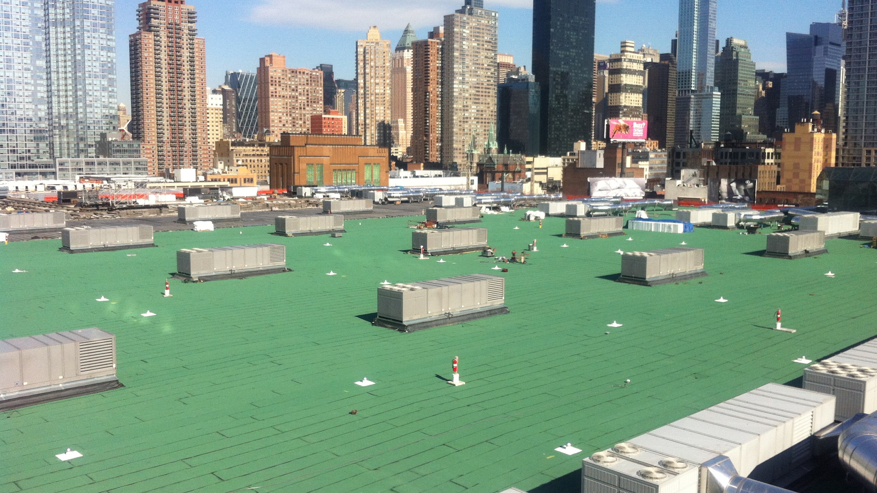 Cross-section of waterproofing membranes including Teranap and Parapro designed for plaza decks and zero-slope roofs